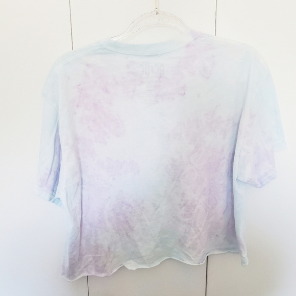 AC/DC tie dye crop top logo graphic band shirt 1978 tour Rocker Grunge Festival - Picture 3 of 6